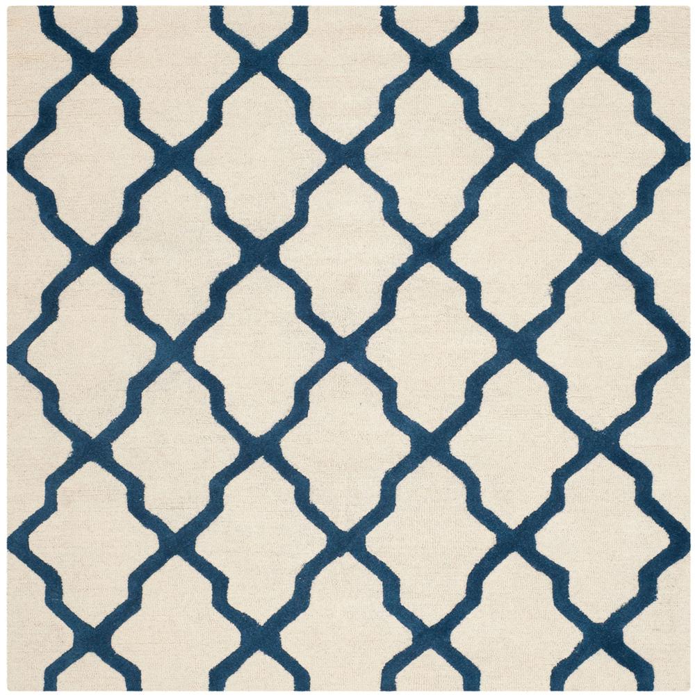 CAMBRIDGE, IVORY / NAVY, 6' X 6' Square, Area Rug, CAM121Z-6SQ