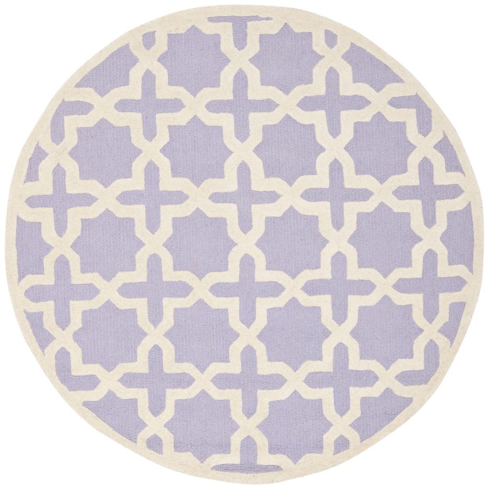 CAMBRIDGE, LAVANDER / IVORY, 6' X 6' Round, Area Rug, CAM125C-6R