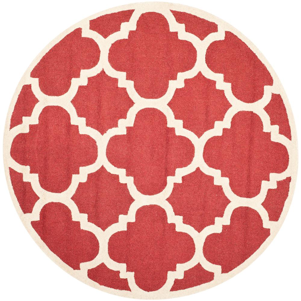 CAMBRIDGE, RUST / IVORY, 6' X 6' Round, Area Rug, CAM140L-6R