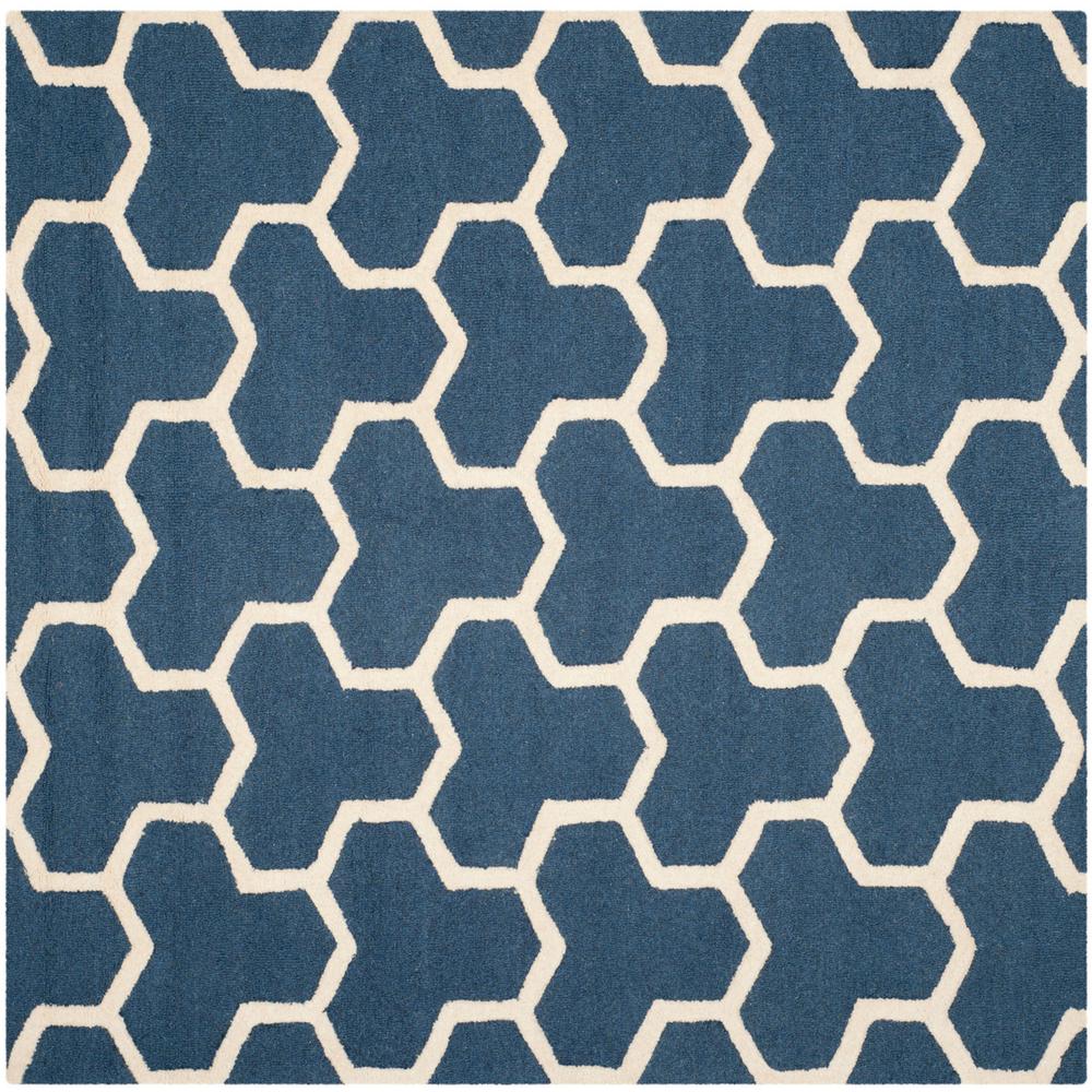 CAMBRIDGE, NAVY BLUE / IVORY, 6' X 6' Square, Area Rug, CAM146G-6SQ