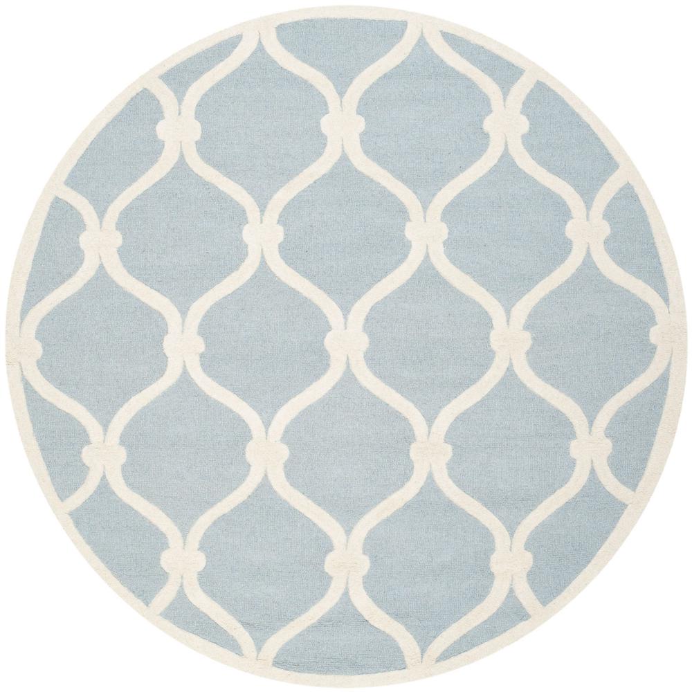 CAMBRIDGE, BLUE / IVORY, 6' X 6' Round, Area Rug, CAM710B-6R