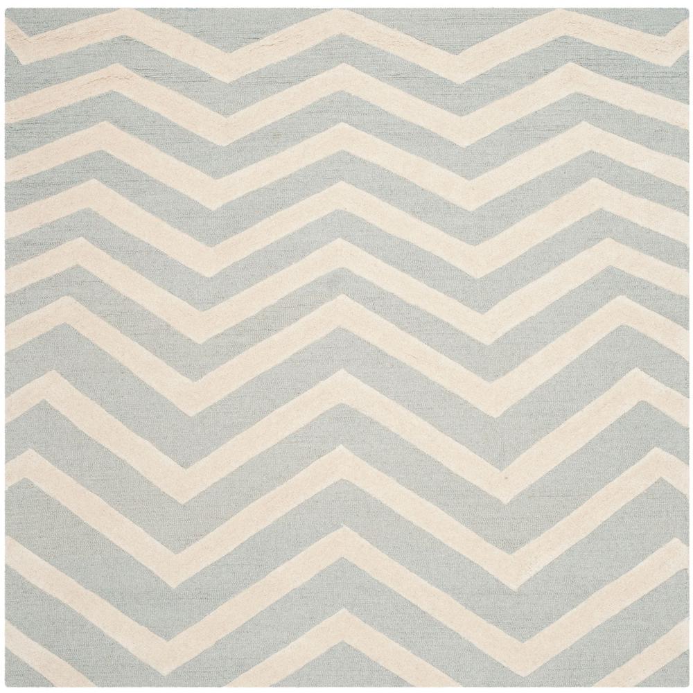 CAMBRIDGE, GREY / IVORY, 6' X 6' Square, Area Rug, CAM714G-6SQ