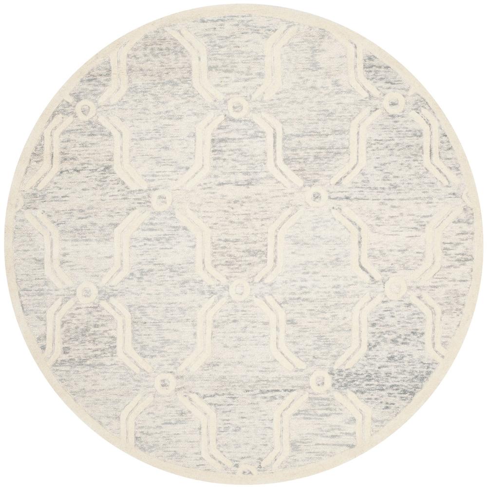 CAMBRIDGE, LIGHT GREY / IVORY, 6' X 6' Round, Area Rug, CAM728G-6R