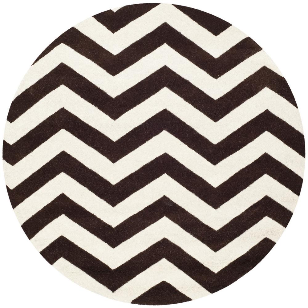 CHATHAM, BROWN / IVORY, 5' X 5' Round, Area Rug