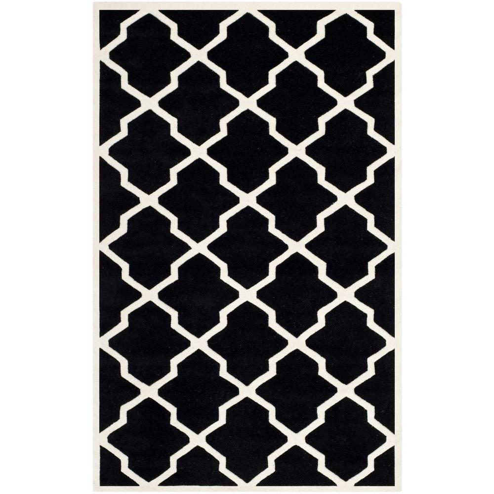 CHATHAM, BLACK / IVORY, 5' X 8', Area Rug, CHT735K-5