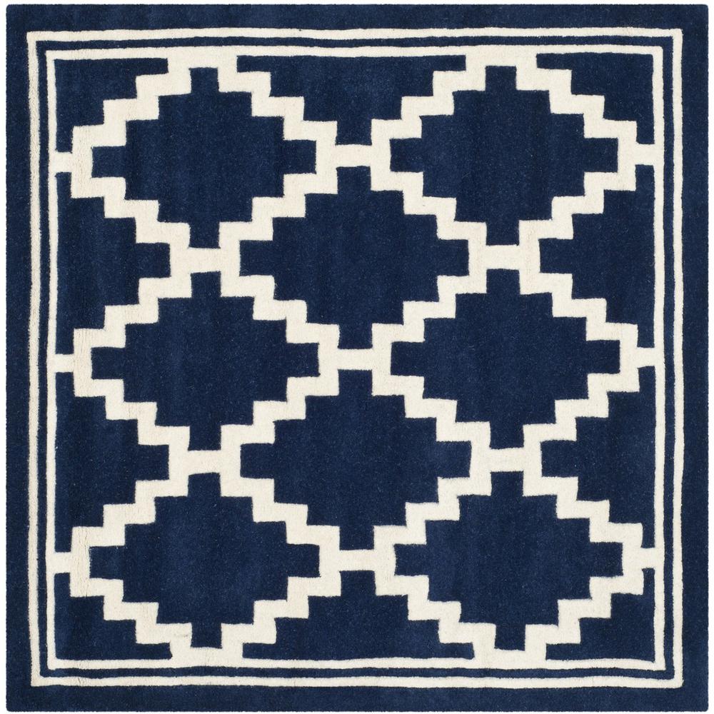 CHATHAM, NAVY / IVORY, 5' X 5' Square, Area Rug