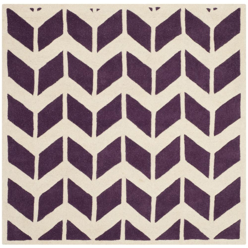 CHATHAM, PURPLE / IVORY, 5' X 5' Square, Area Rug, CHT746F-5SQ