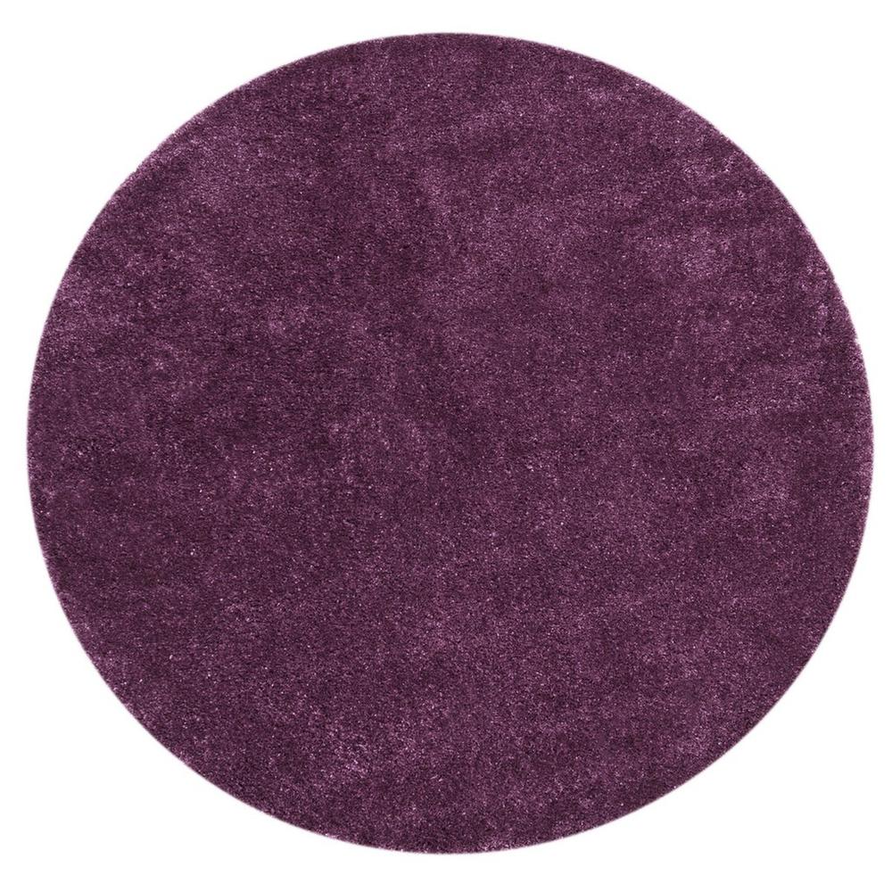 COLORADO SHAG, PURPLE, 6'-7" X 6'-7" Round, Area Rug