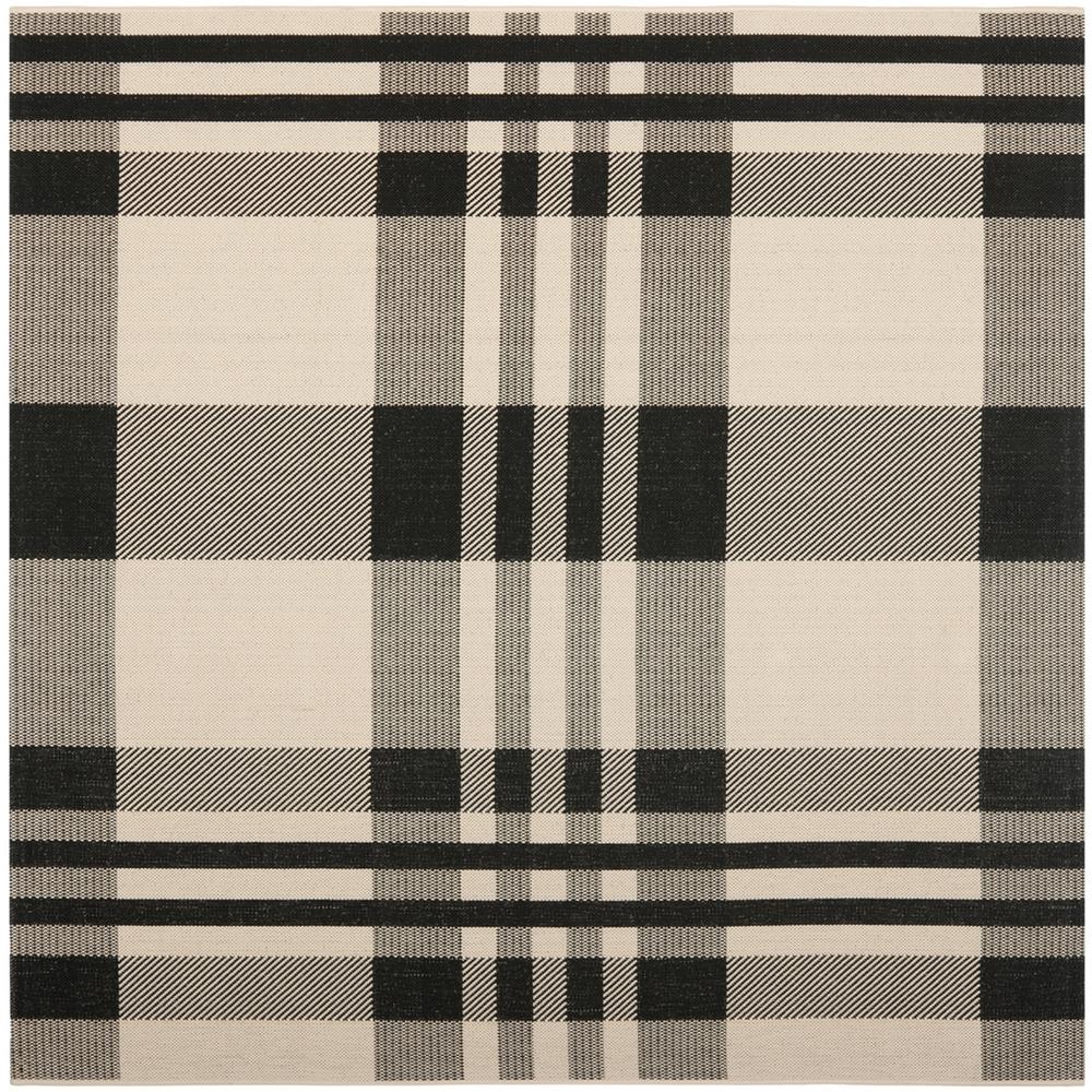 COURTYARD, BLACK / BONE, 6'-7" X 6'-7" Square, Area Rug, CY6201-216-7SQ
