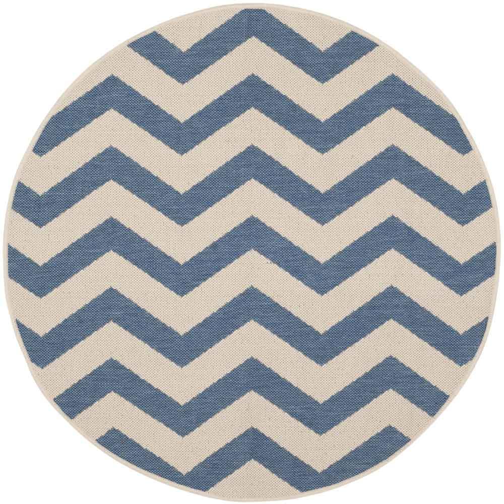 COURTYARD, BLUE / BEIGE, 4' X 4' Round, Area Rug, CY6245-243-4R