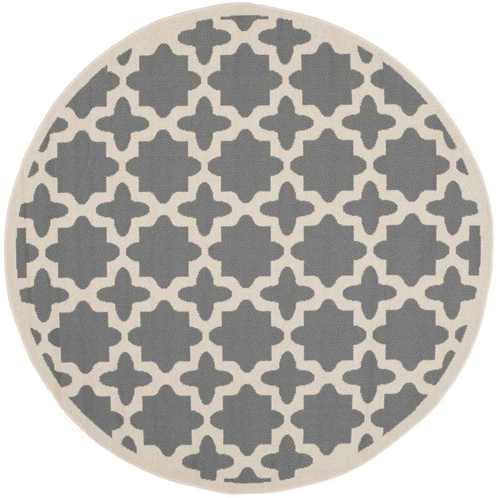 COURTYARD, ANTHRACITE / BEIGE, 4' X 4' Round, Area Rug, CY6913-246-4R