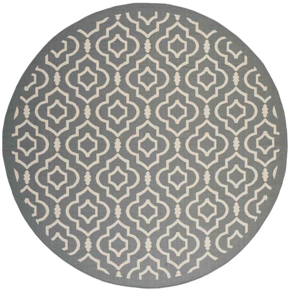 COURTYARD, ANTHRACITE / BEIGE, 5'-3" X 5'-3" Round, Area Rug, CY6926-246-5R