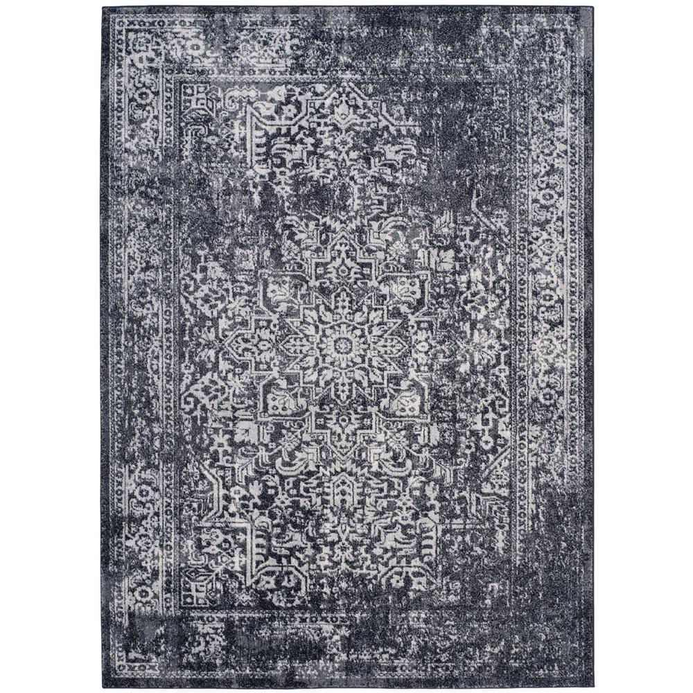 EVOKE, BLACK / GREY, 6'-7" X 9', Area Rug