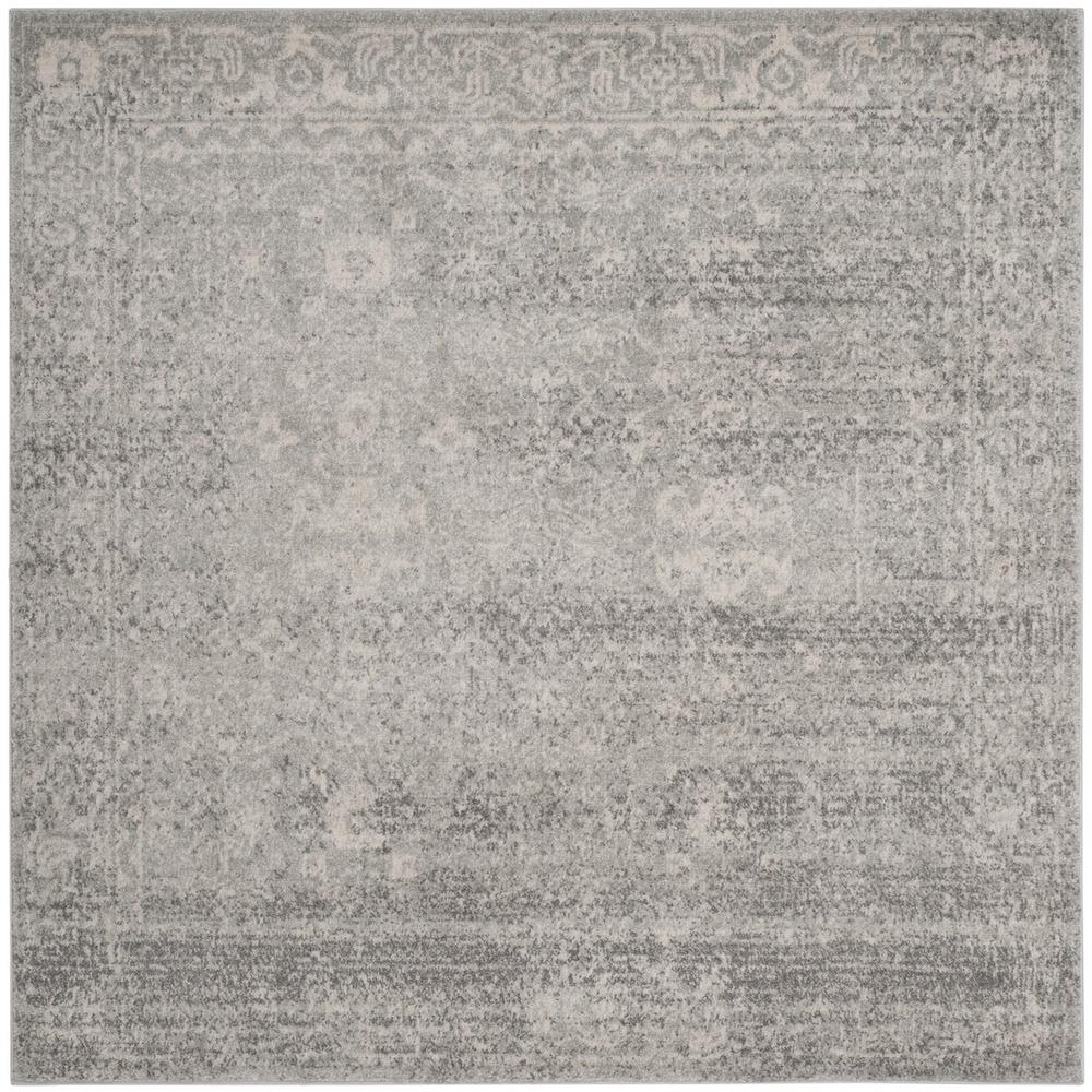 EVOKE, SILVER / IVORY, 5'-1" X 5'-1" Square, Area Rug, EVK270Z-5SQ