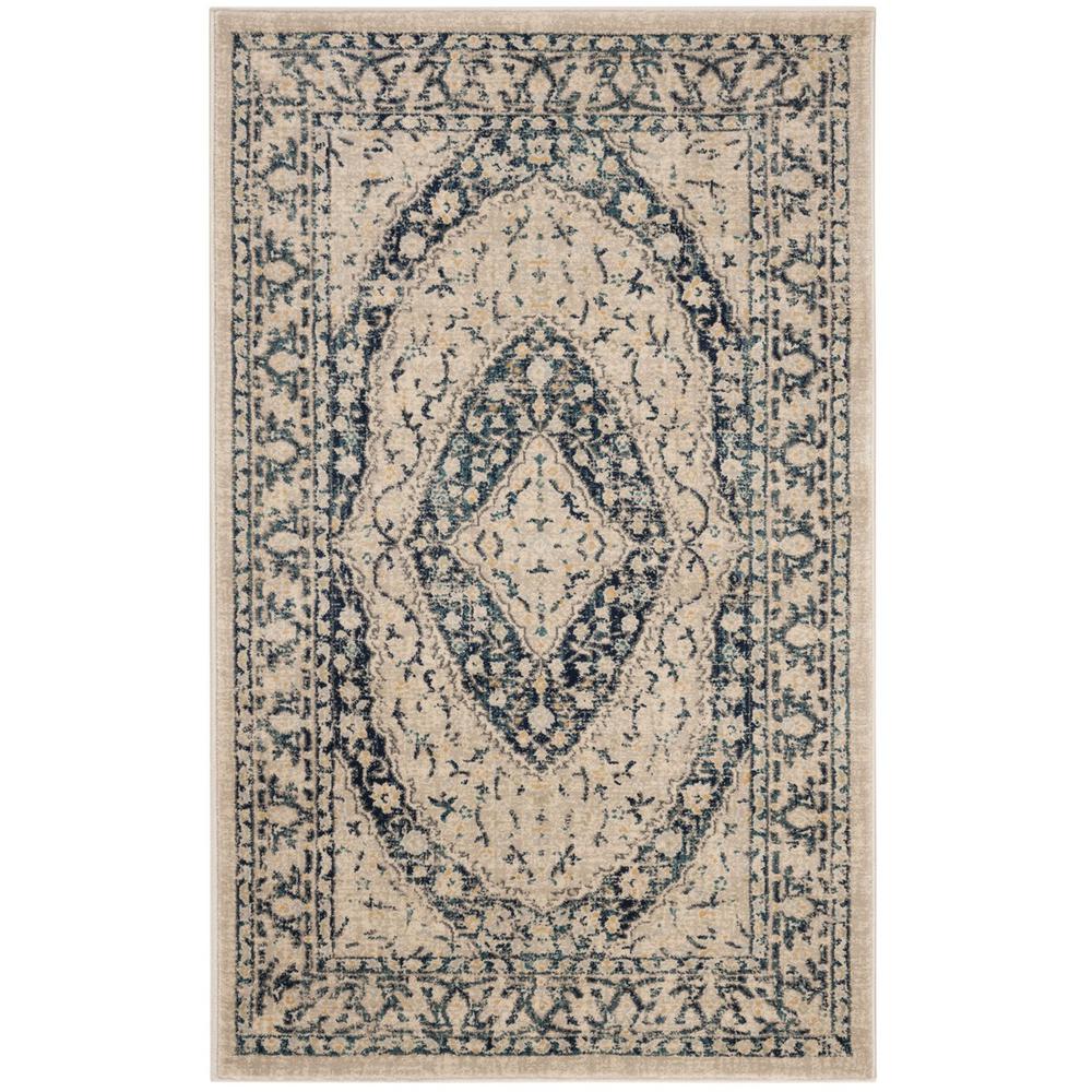 EVOKE, BEIGE / NAVY, 3' X 5', Area Rug, EVK518C-3
