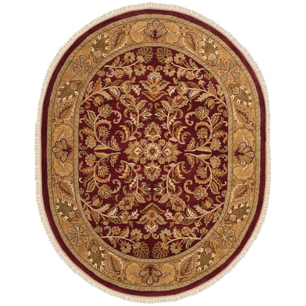 HERITAGE, RED / GOLD, 7'-6" X 9'-6" Oval, Area Rug