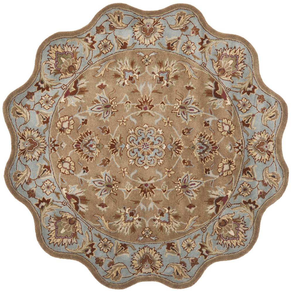 HERITAGE, BEIGE / BLUE, 6' X 6' Round, Area Rug, HG821A-6RS