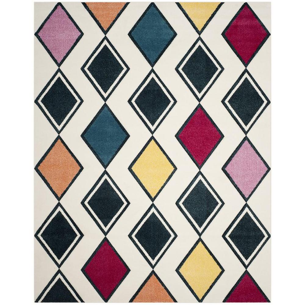 HOLLYWOOD, IVORY / PEACOCK BLUE, 8' X 10', Area Rug, HLW704B-8