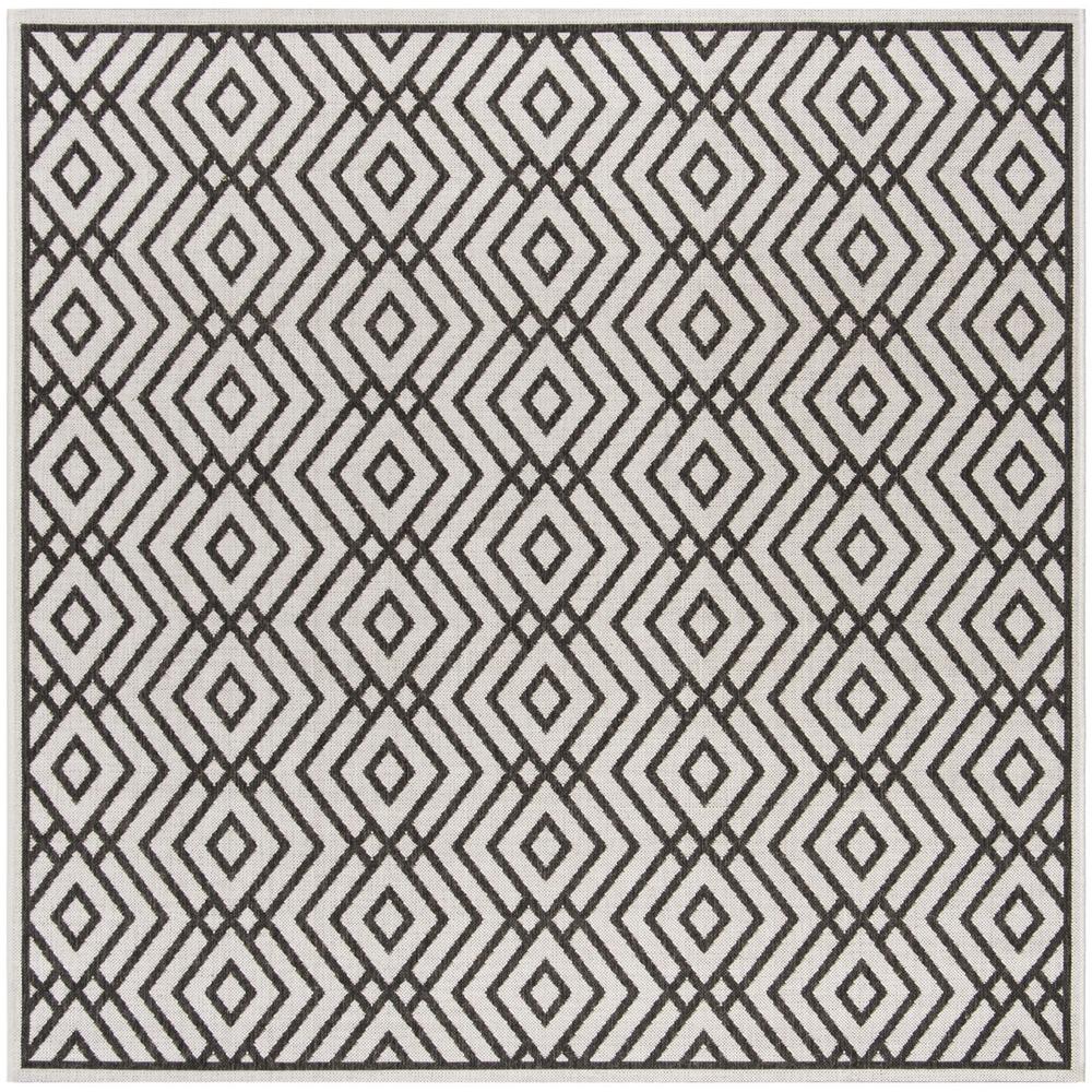 LINDEN 100, LIGHT GREY / CHARCOAL, 6'-7" X 6'-7" Square, Area Rug, LND126A-6SQ