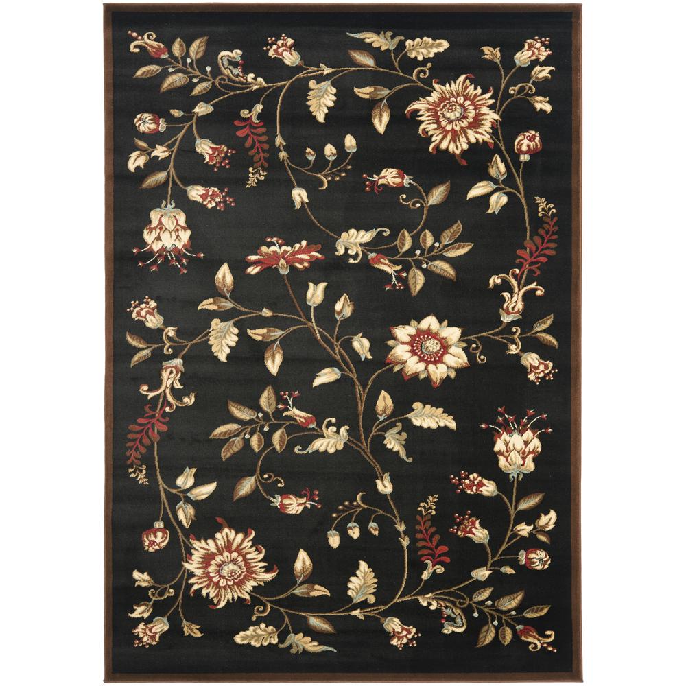 LYNDHURST, BLACK / MULTI, 5'-3" X 7'-6", Area Rug, LNH552-9091-5