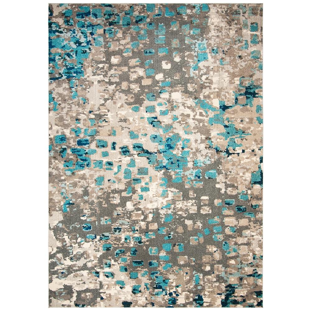 MONACO, GREY / LIGHT BLUE, 11' X 15', Area Rug