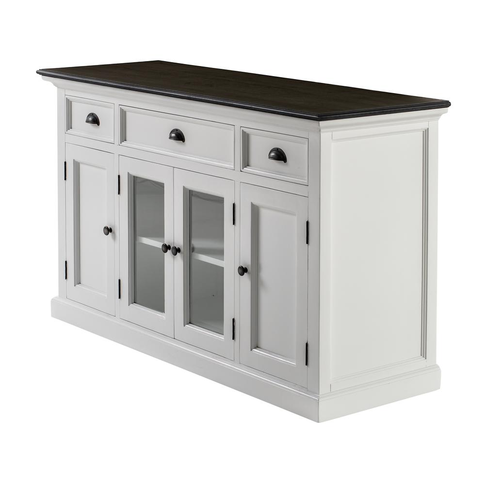 Two-Tone Classic Buffet with Glass Doors and Drawers, Belen Kox