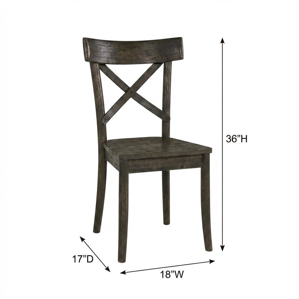 Farmhouse Wooden Side Chair, Rustic Dining Accent Chair for Kitchen Room,Brown