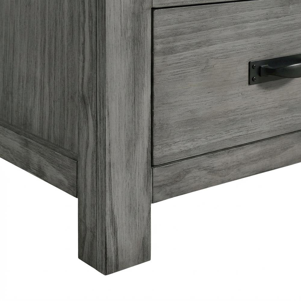 2-Drawer Nightstand with Dovetail Drawers, Transitional Bedside Table,Gray