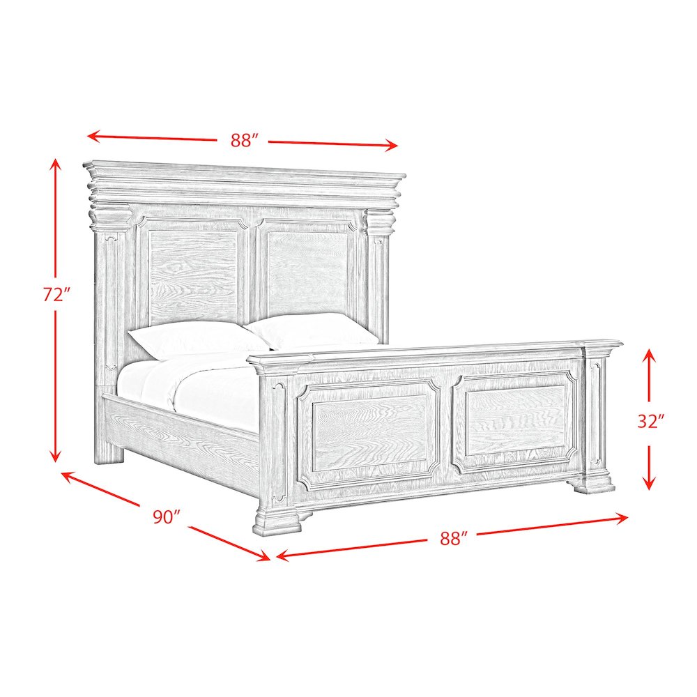 Paterson King Bed in Grey