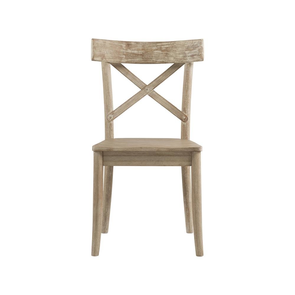 Beach-Tone Acacia Wooden X-Back Chair Set