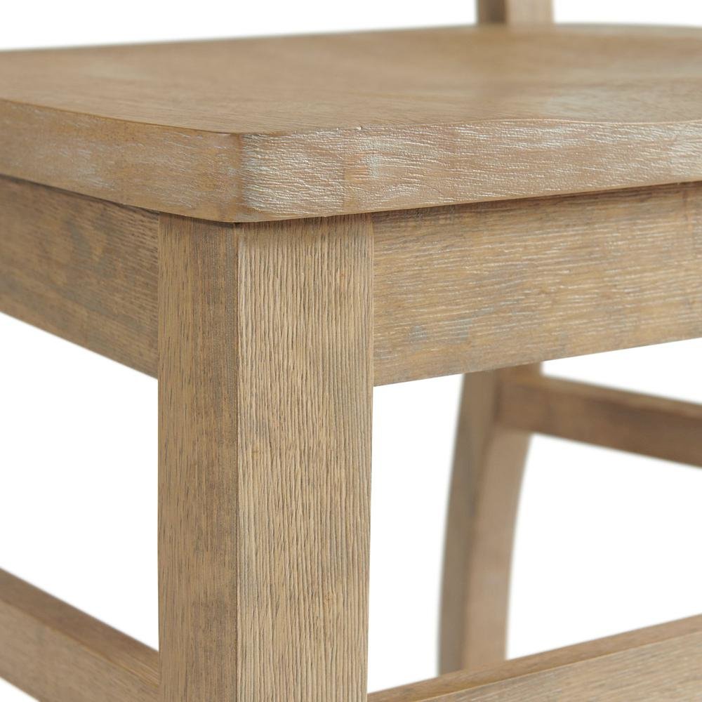 Natural Rubberwood Slat Back Dining Chair Set