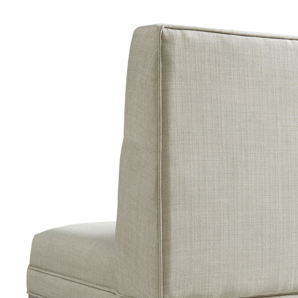 Gray Upholstered Settee Bench with Back for Dining or Lounge Seating