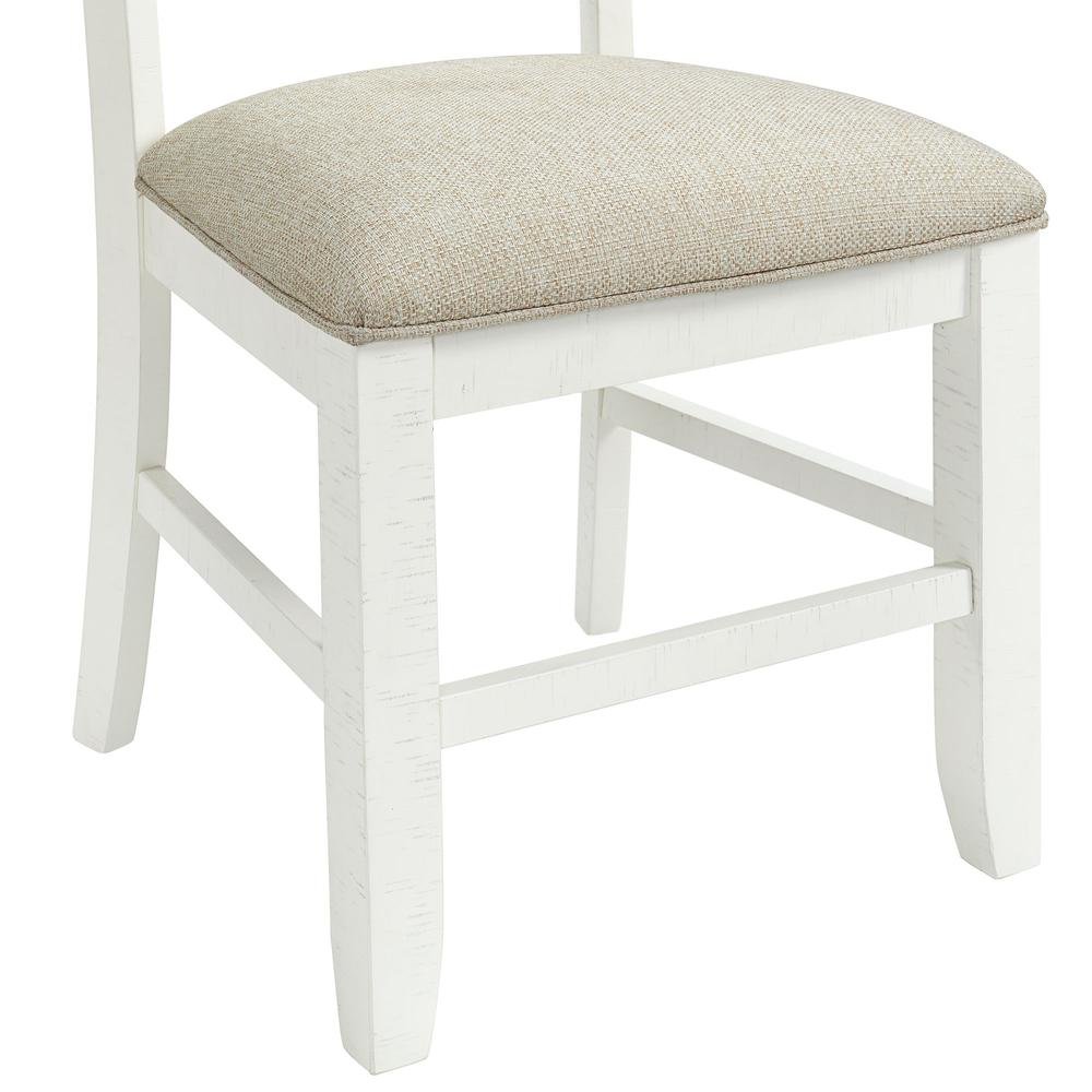 White Wooden Swirl Back Dining Chair Set
