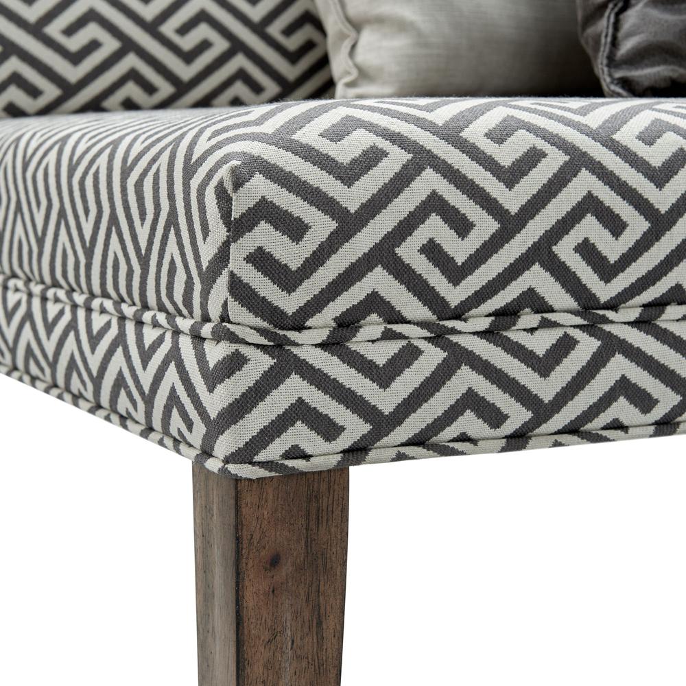 Brown Upholstered Dining Settee with Back Support