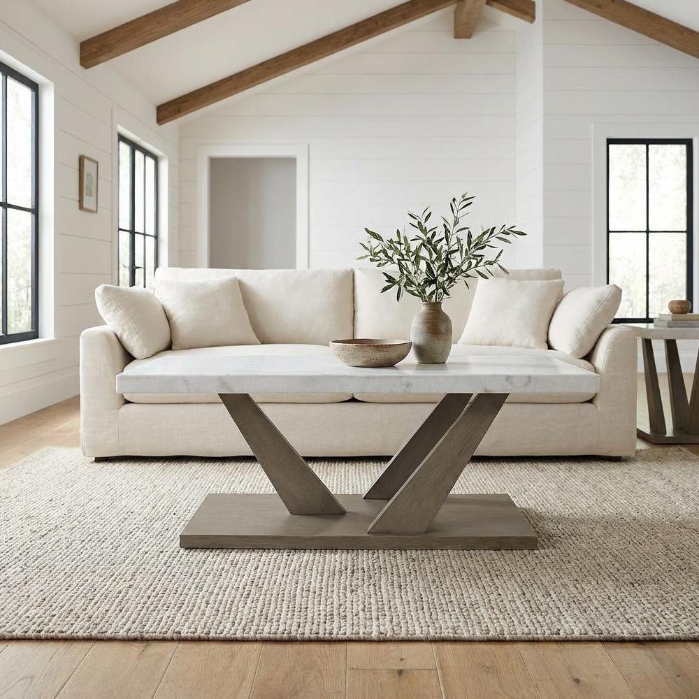 Rectangular Grey Coffee Table with Modern Finish and Sturdy Construction