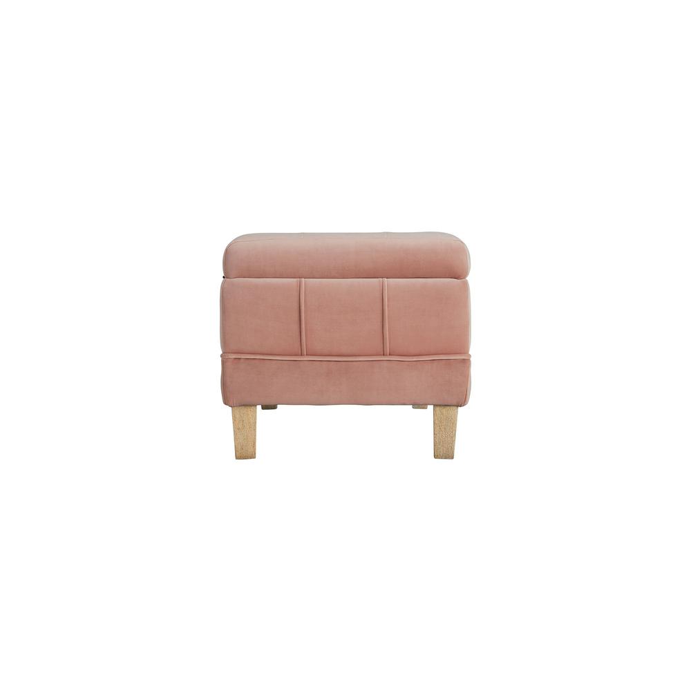 Pink Tufted Ottoman with Storage Bench for Bedrooms and Entryways