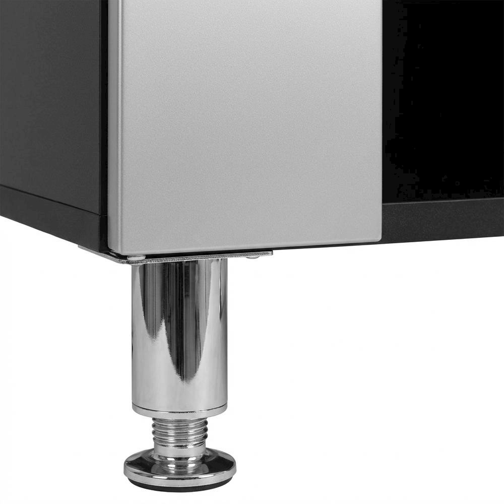 Vinyl Laminated Storage Cabinet With Black And Silver Finish