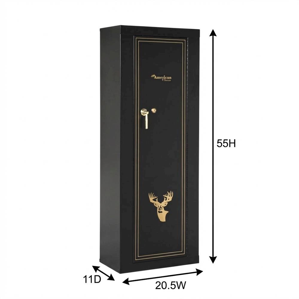 Black Gun Metal Storage Cabinet With Steel And Wood Construction
