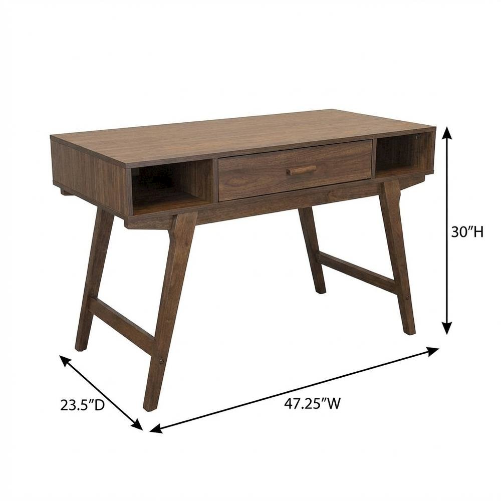 Mid Century Style Office Desk With One Drawer And Sturdy Legs
