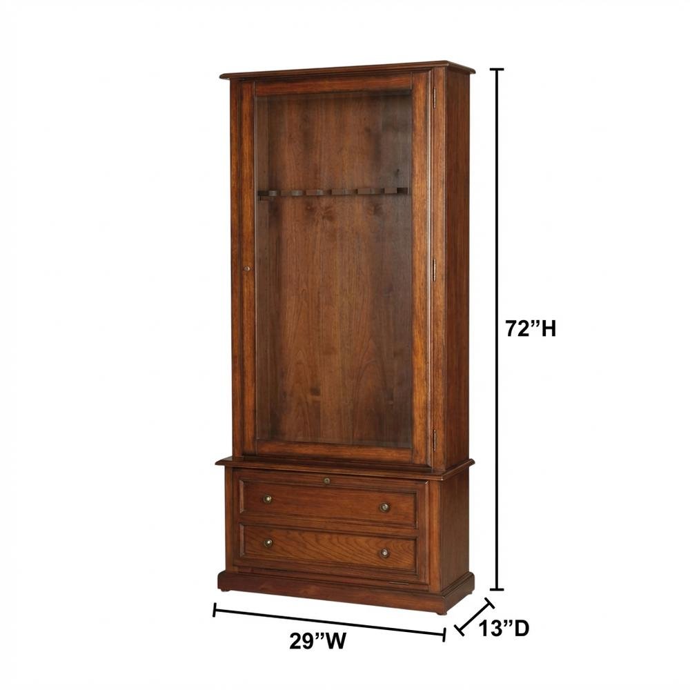 Wooden 8-Gun Cabinet in Classic Finish with Secure Storage
