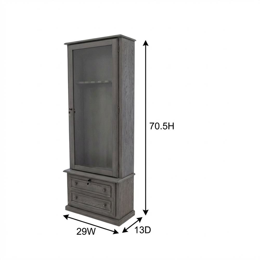 Grey Gun Cabinet With Secure Storage For Firearms And Accessories