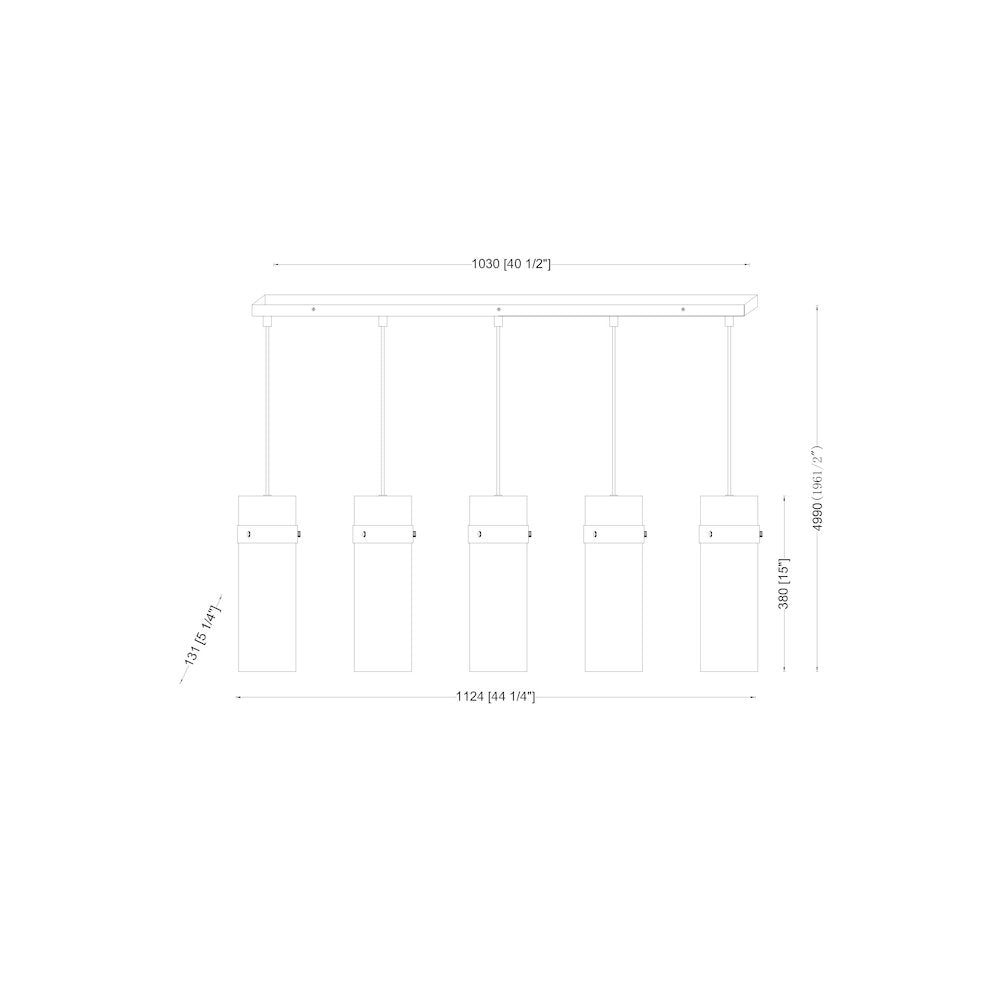 Z-Lite 5 Light Linear Chandelier