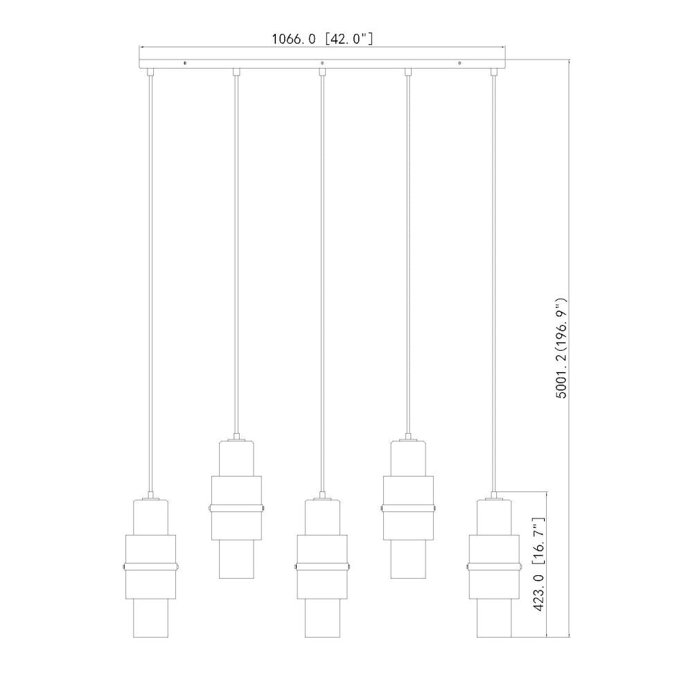 Z-Lite 5 Light Linear Chandelier