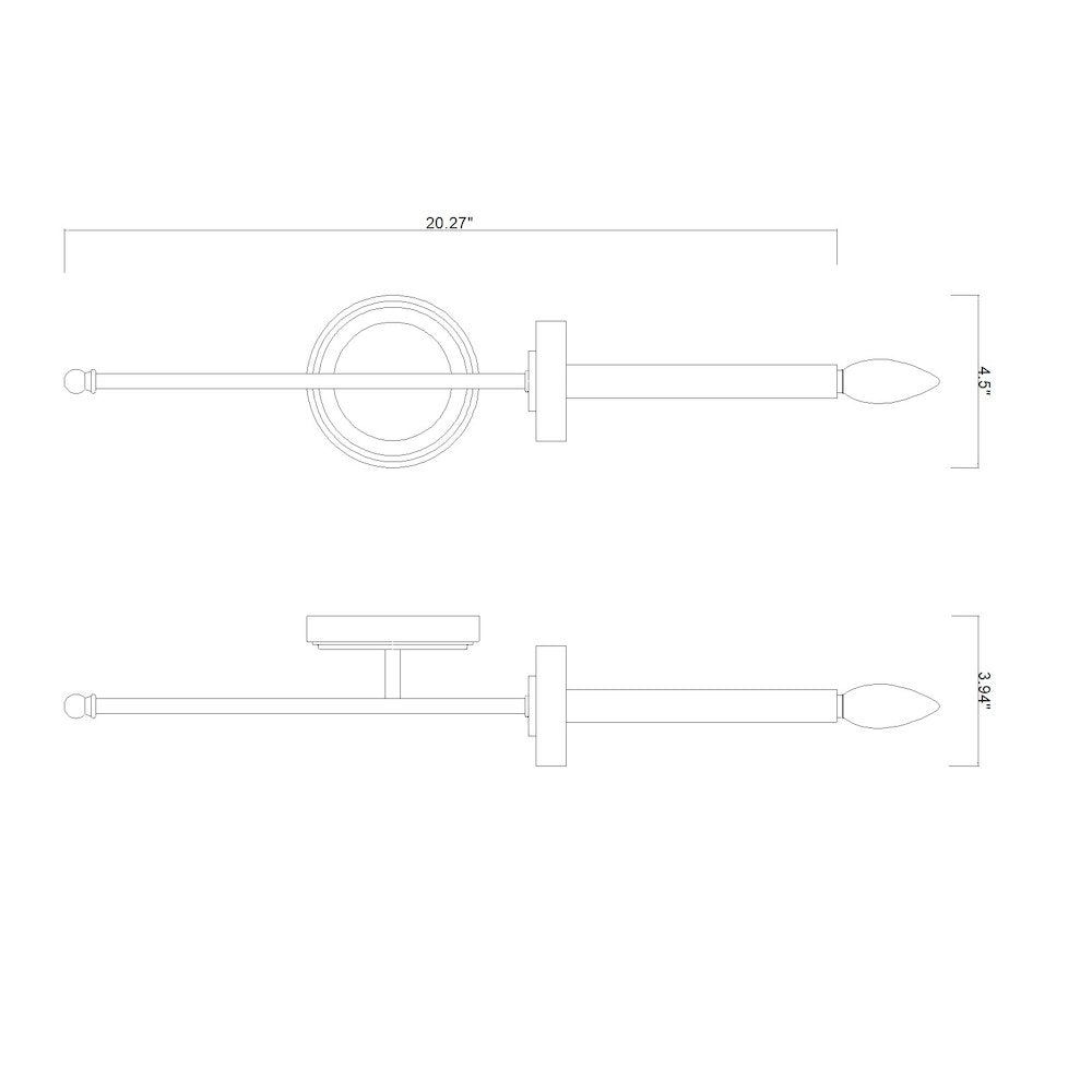 Z-Lite 1 Light Wall Sconce, Matte Black+Mordern Gold