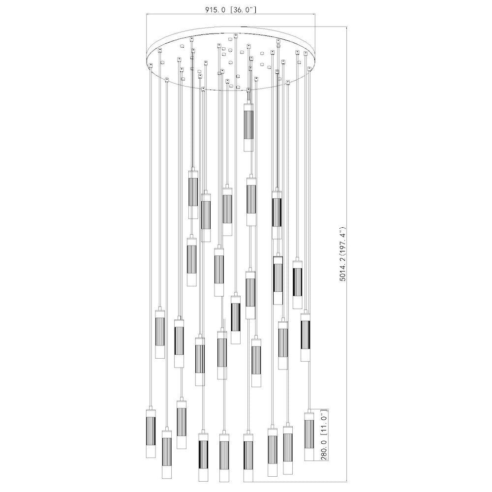 Z-Lite Stari 27 Light Chandelier in Brushed Nickel color, Steel frame