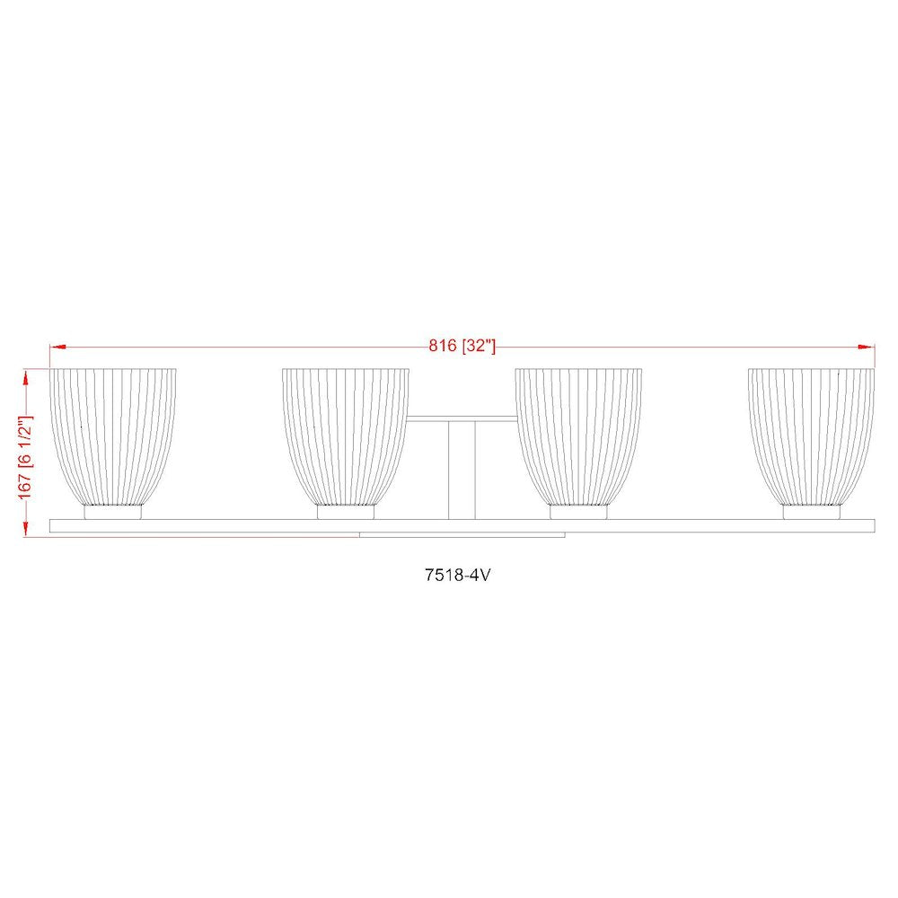 Z-Lite Naya 4 Light Vanity in Matte Black color, Steel frame