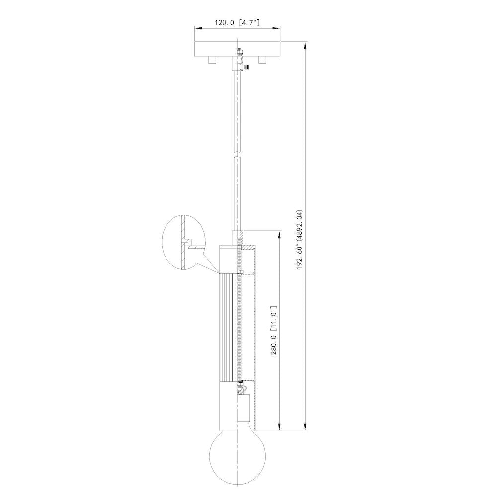 Z-Lite Stari 1 Light Pendant in Brushed Nickel color, Steel frame