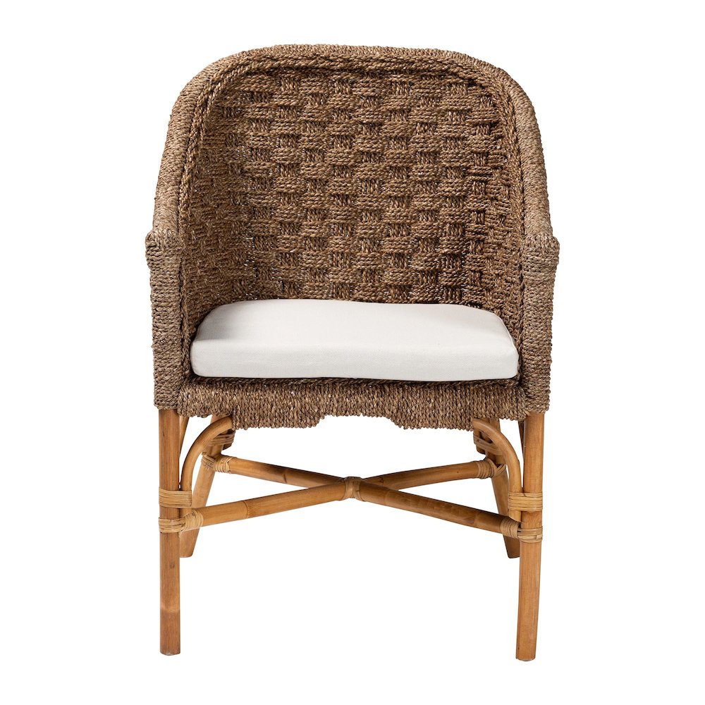 Luis Bohemian Natural Seagrass and Rattan Arm Chair
