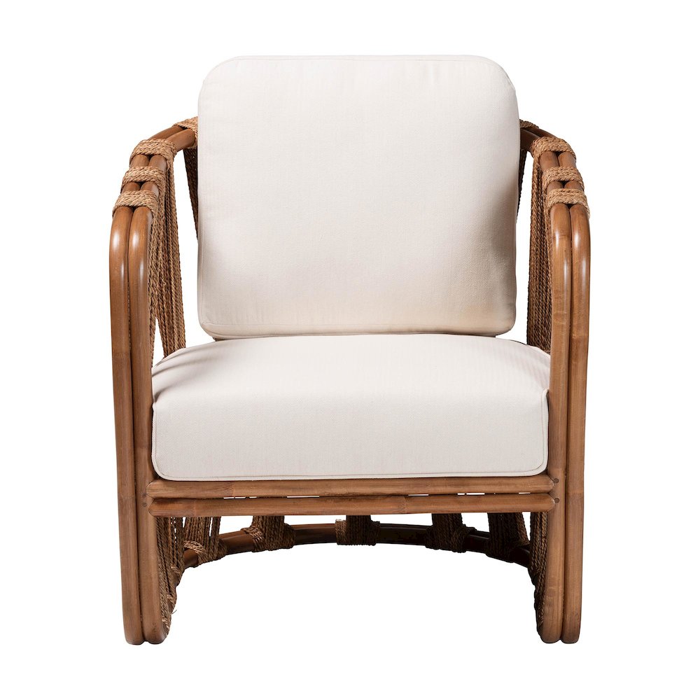 Westham Bohemian Natural Rattan and Seagrass Arm Chair