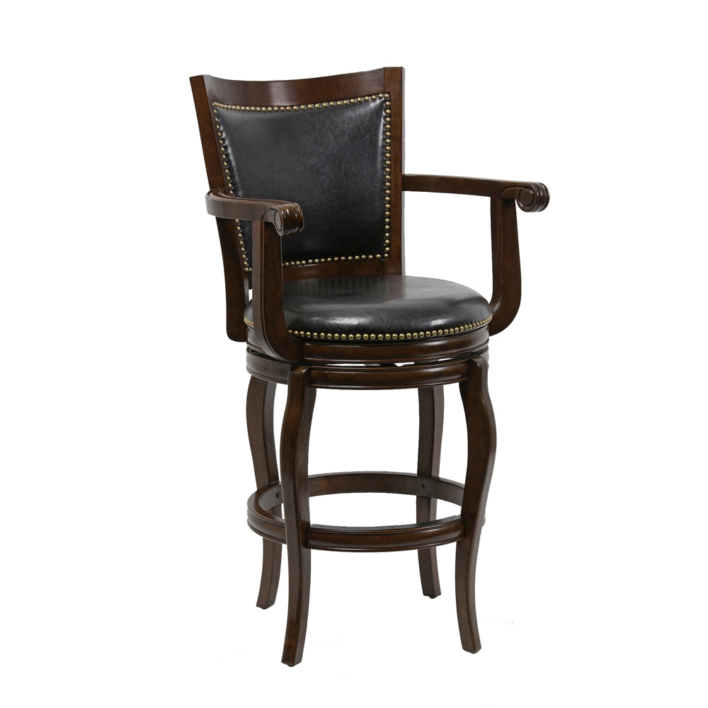 29" Jones Memory Swivel Stool, Cappuccino